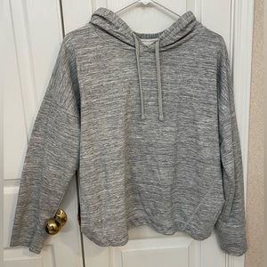 CYNTHIA ROWLEY Oversized Gray Hoodie w/ Layered Open Back; EUC Sz L Soft/Comfy